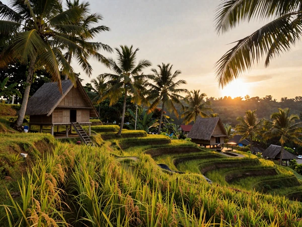 Beautiful Filipino tropical landscape with traditional elements representing the warm and welcoming culture of the Philippines